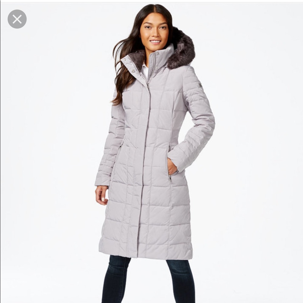 Faux fur knee-length snow jacket - Calvin Klein